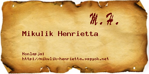 Mikulik Henrietta névjegykártya